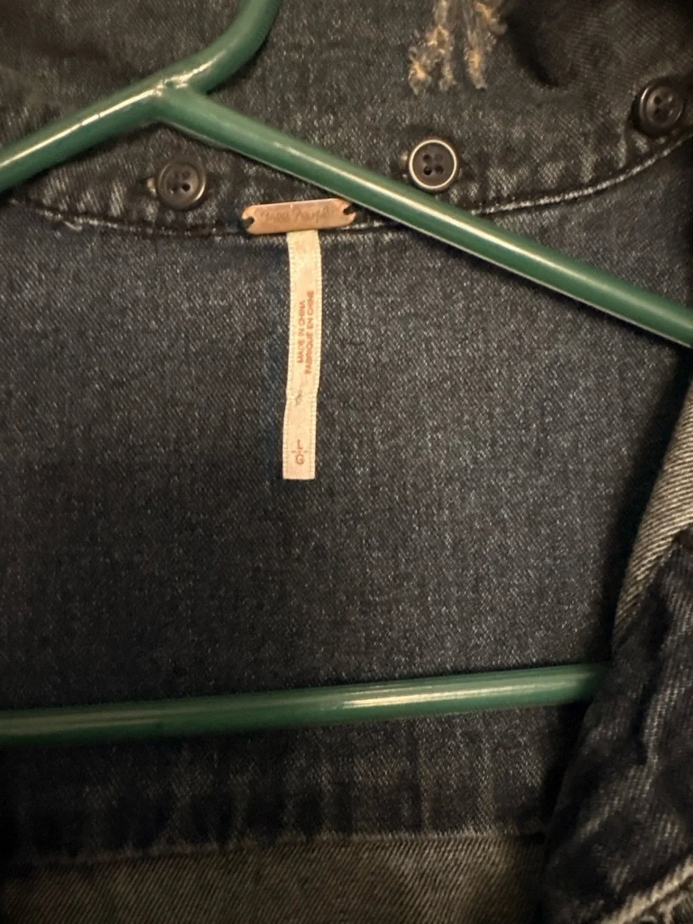 Free People Hooded Mixed-Media Jean Jacket in Dark Blue and Heather Gray - Picture 5 of 9